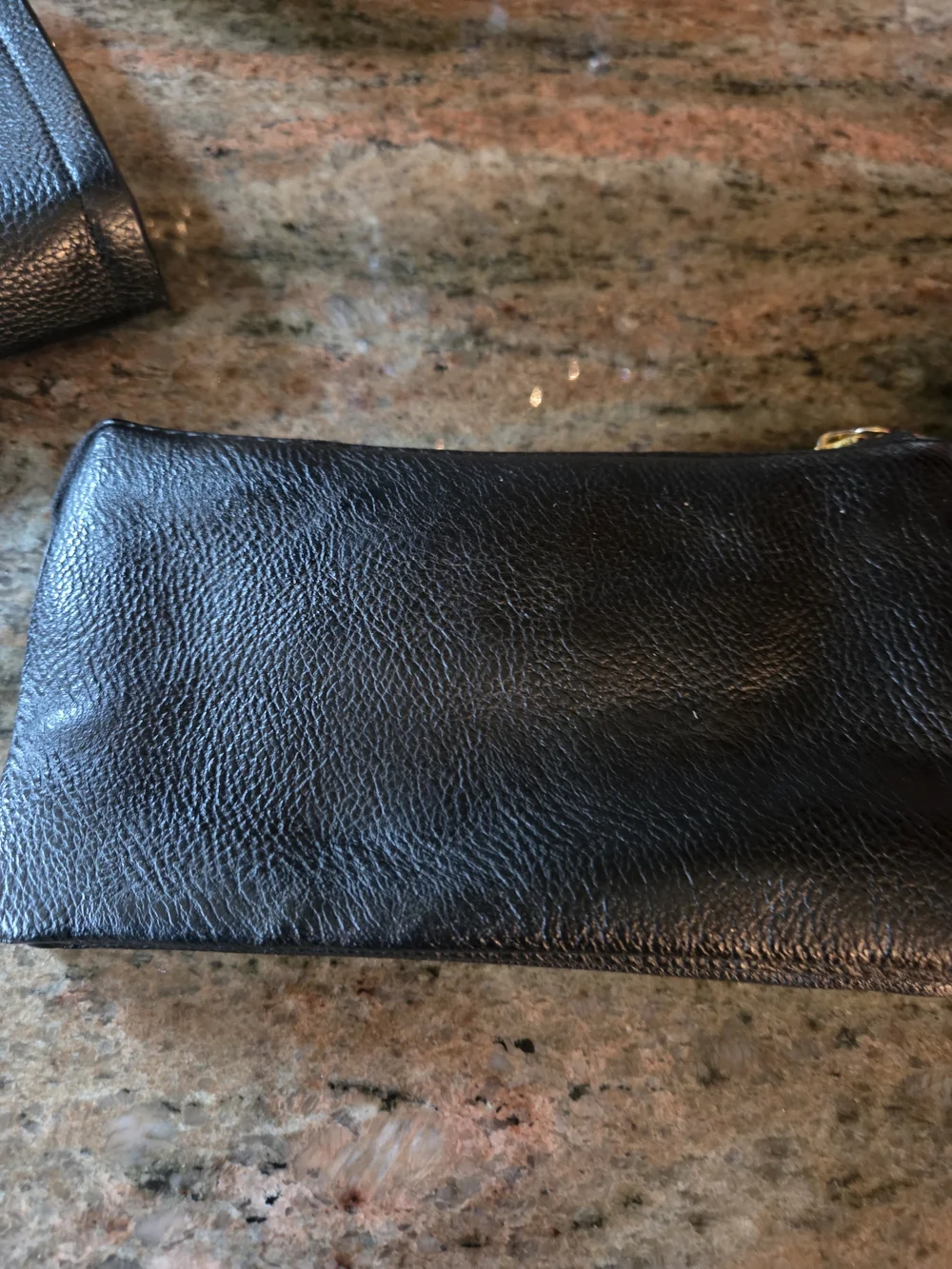 Tory Burch Black Leather Crossbody Bag And  Wristlet with Gold Logo